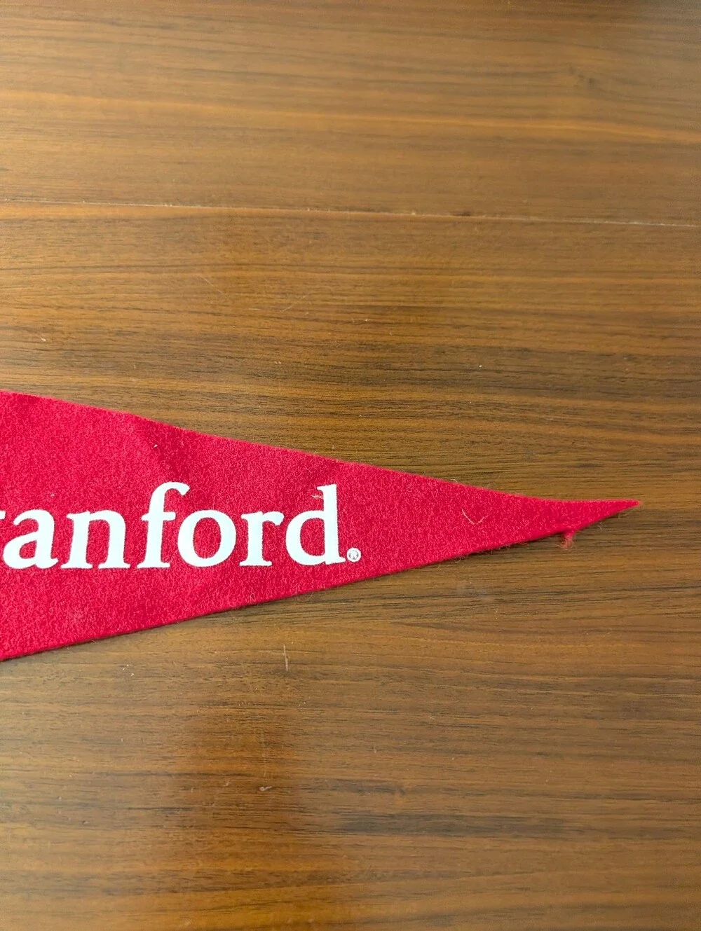 Stanford University Red Felt Pennant Pre Owned Tip Damage